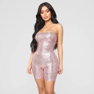 Pink Sequin Romper